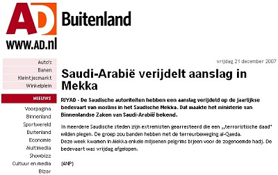 Aanslag op Mekka verijdeld